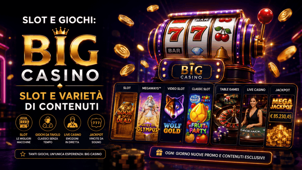 Slot e giochi Big casino slot e varietà di contenuti